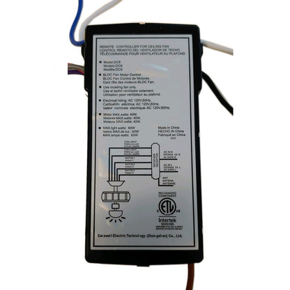 Substitute for Monte Carlo DC8-72SGZ Ceiling Fan Receiver - DC8-72SGZ-L-D-1-C - [DC8-96SG8]