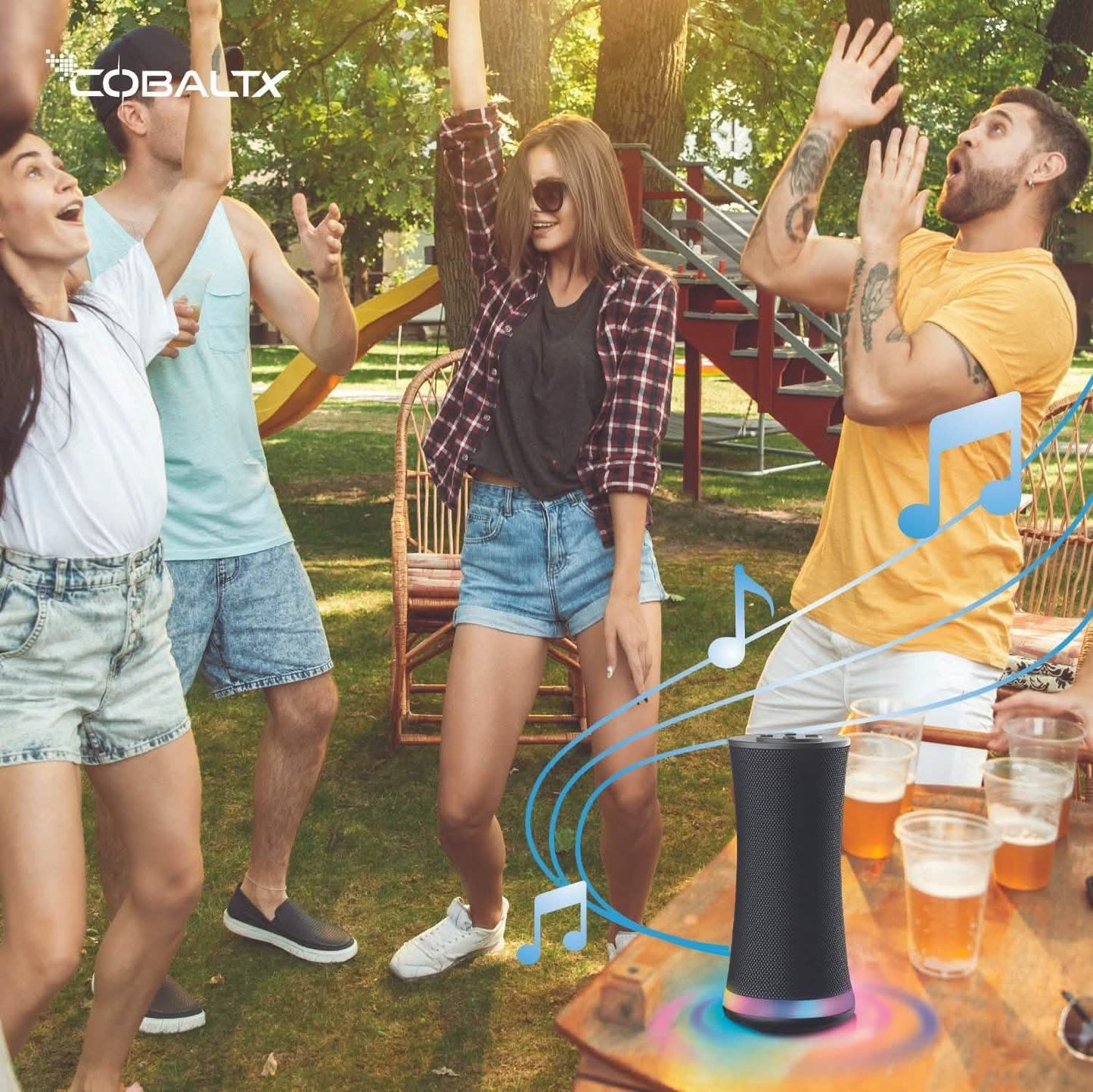 Mood Tower Multi-Color LED Light Wireless Speaker