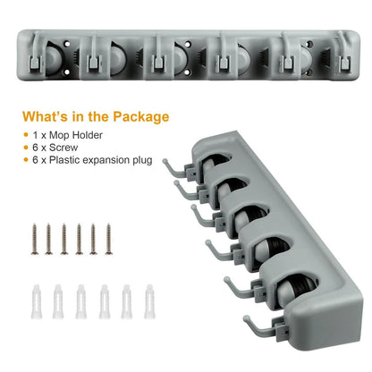 Mop Holder Wall Mount Hanger Organizer Storage