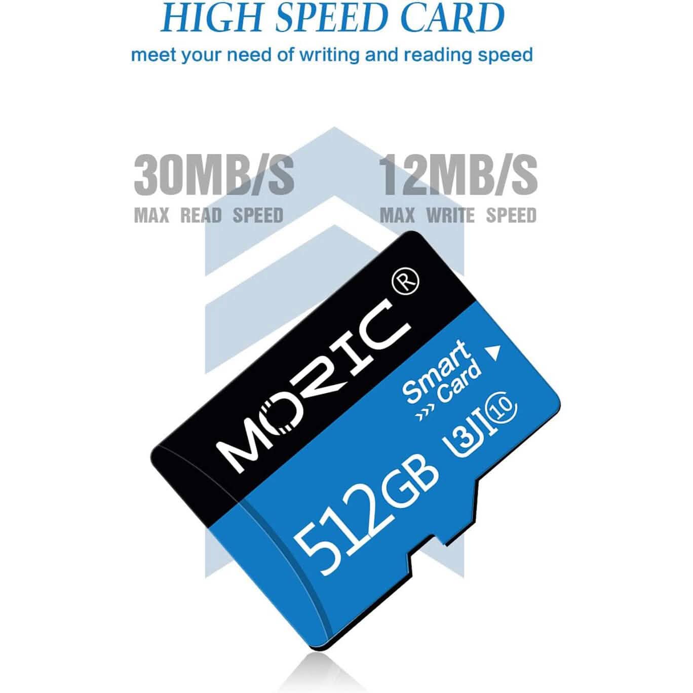 Moric 512GB Micro SD Card with Adapter Class 10 Fast Speed Memory Card  (Refurbished)