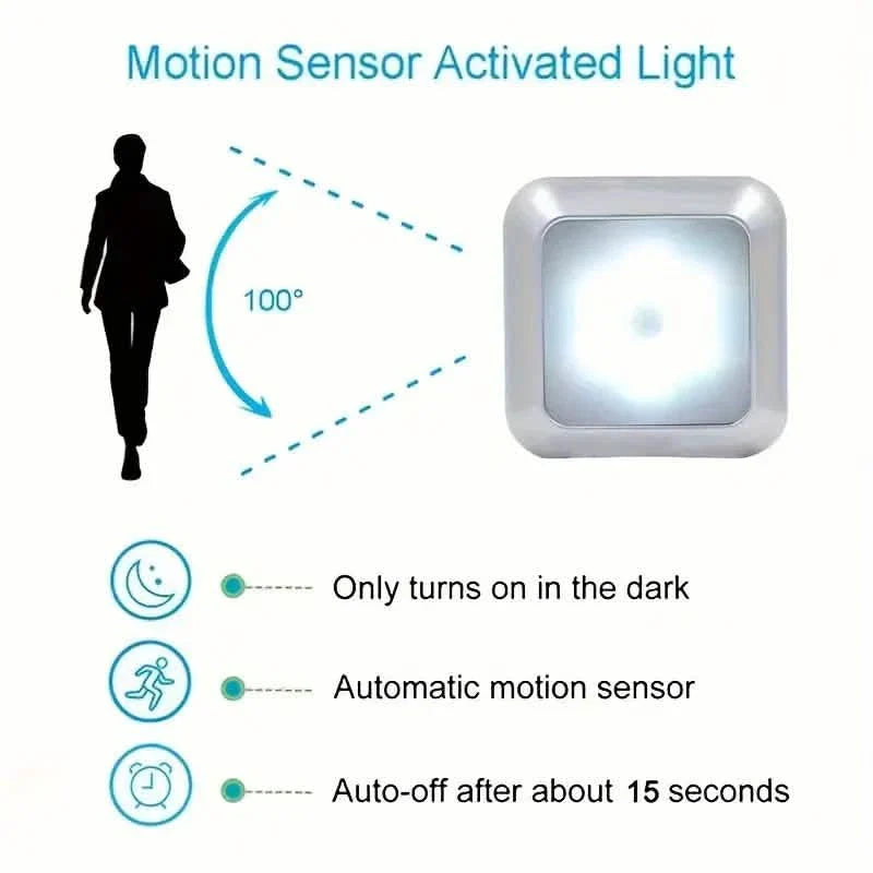 Motion Sensor Night Light, 6 LED Wall Lamp
