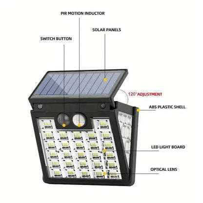 Motion Sensor Solar Street Light - Dusk to Dawn, Energy Efficient LED Lamp