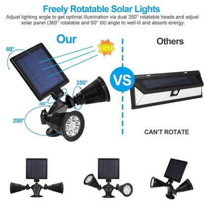 Motion Sensor Spotlights 2000lm Security Lights with Dual Head 360 Degree Rotatable