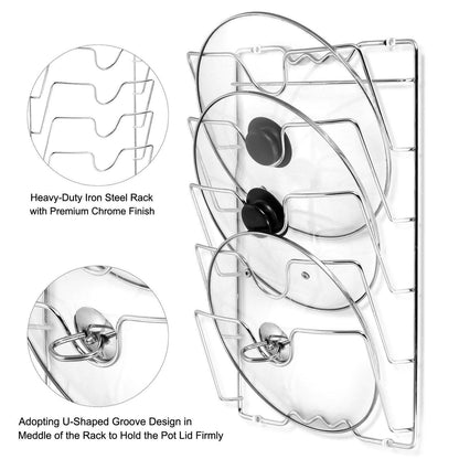 Mounted Pot Lid Rack Pot Cover Organizer