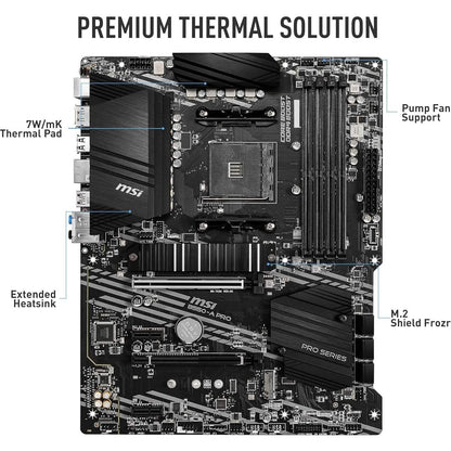 MSI B550-A PRO ProSeries Motherboard (AMD AM4, DDR4, PCIe 4.0, SATA 6Gb/s, M.2, USB 3.2 Gen 2, HDMI/DP, ATX) (Refurbished)