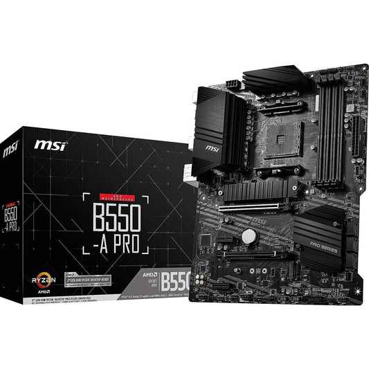 MSI B550-A PRO ProSeries Motherboard (AMD AM4, DDR4, PCIe 4.0, SATA 6Gb/s, M.2, USB 3.2 Gen 2, HDMI/DP, ATX) (Refurbished)