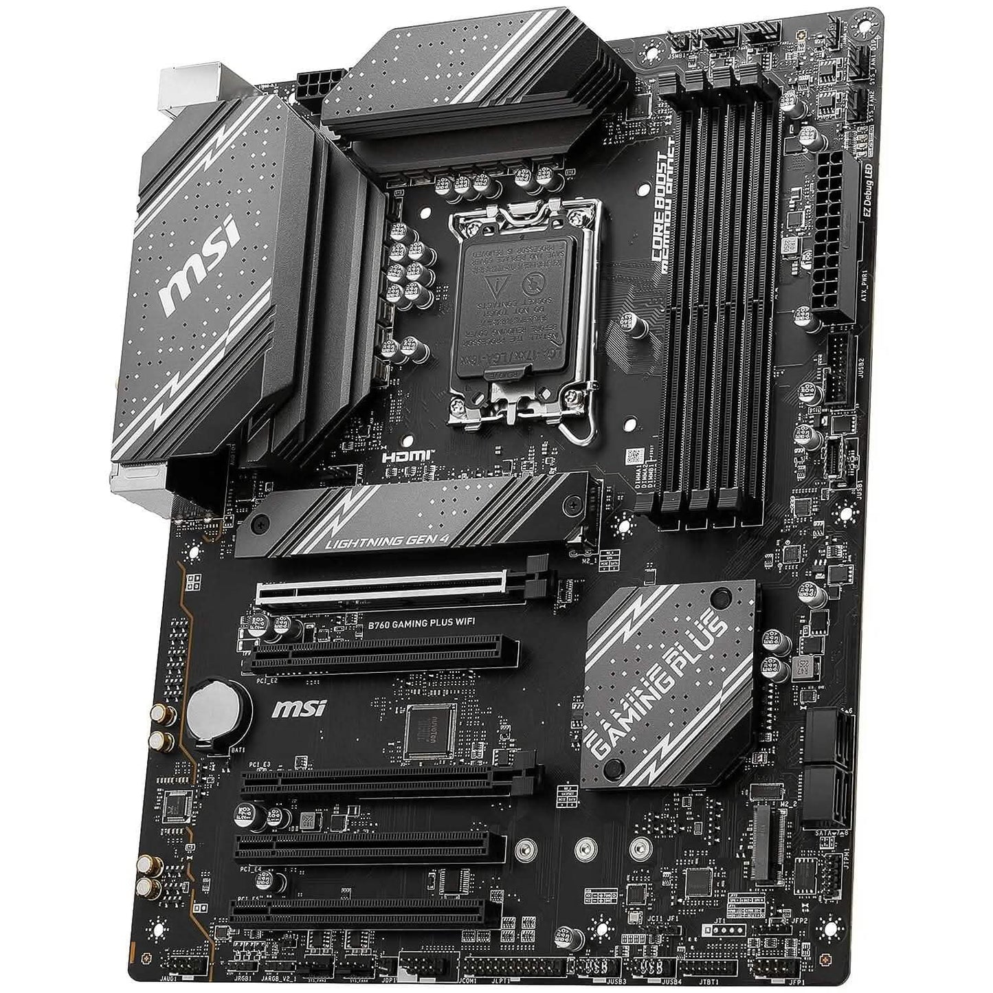 MSI B760 Gaming Plus WiFi Gaming Motherboard (Supports 12th/13th Gen Intel Processors, LGA 1700, DDR5, PCIe 4.0, M.2, 2.5Gbps LAN, USB 3.2 Gen2, Wi-Fi 6E, ATX) (Refurbished)