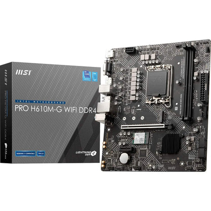 MSI PRO H610M-G WiFi DDR4 ProSeries Motherboard (mATX, 12th/13th Gen Intel Core, LGA 1700 Socket, DDR4, PCIe 4, 2.5G LAN, M.2 Slots, USB 3.2, Wi-Fi 6)  (Refurbished)
