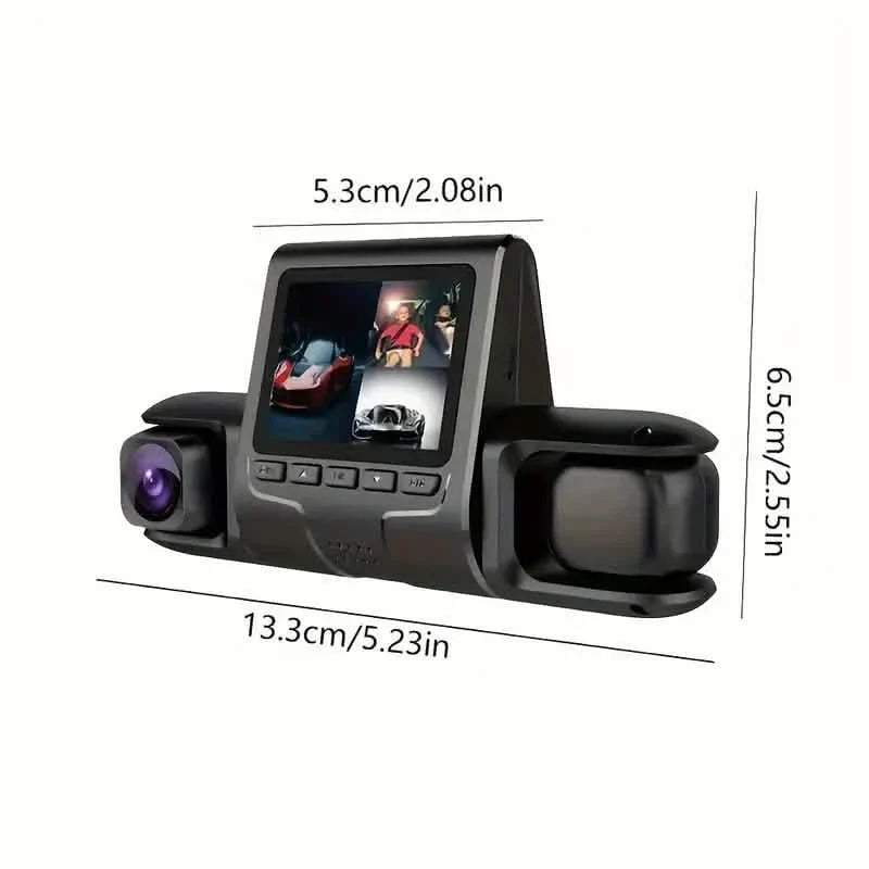Car Dashcam Recorder, 2.0 Inch Screen Dual Lens HD Night Monitoring Mini Dash Cam