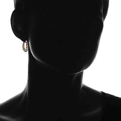 Multi Color Graduated Crystal Inside Out Hoops