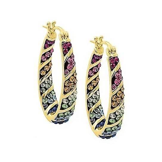 Multi Color Graduated Crystal Inside Out Hoops