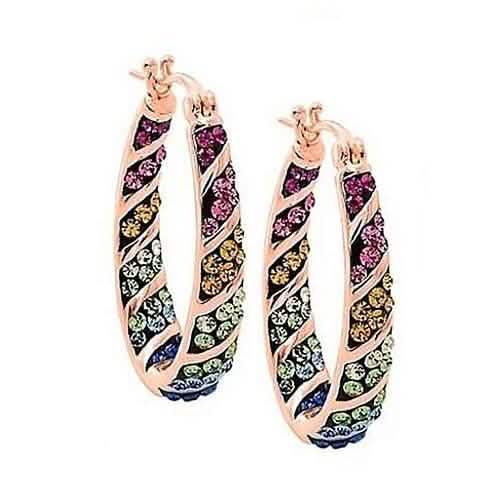 Multi Color Graduated Crystal Inside Out Hoops