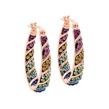 Multi-Color Graduated Crystal Inside Out Hoops