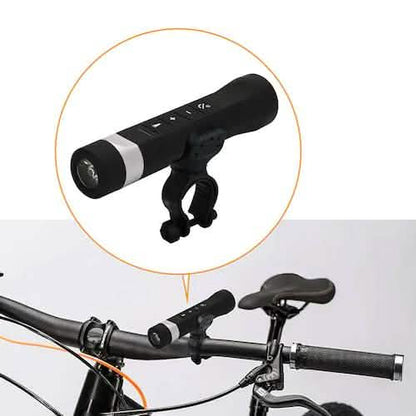 Multi-Function Bike Light Flashlight Bluetooth Speaker Handsfree Mic Support