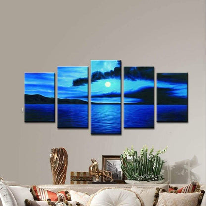 Multi-Panel Modern Abstract Paintings on Canvas Stretched on Wood