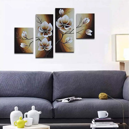 Multi-Panel Modern Abstract Paintings on Canvas Stretched on Wood