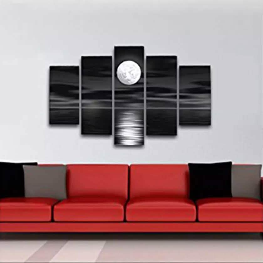 Multi-Panel Modern Abstract Paintings on Canvas Stretched on Wood