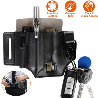 Multi-tool Sheath for Belt Leather EDC Pocket Organizer