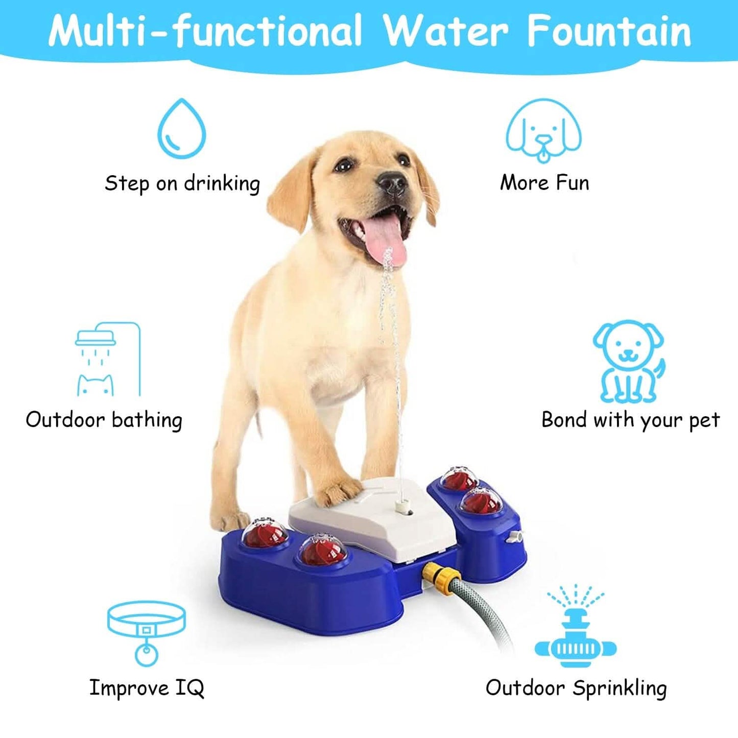 Multifunctional Automatic Pet Water Dispenser Outdoor Step-on Activated Sprinkler