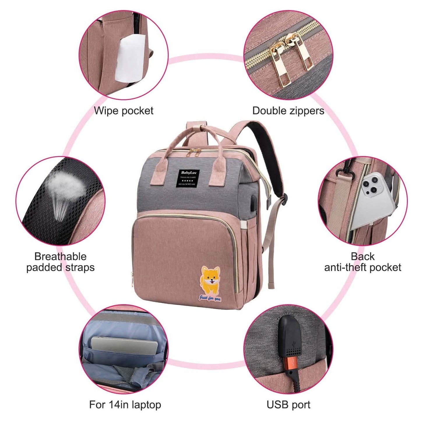 Multifunctional Diaper Bag Backpack