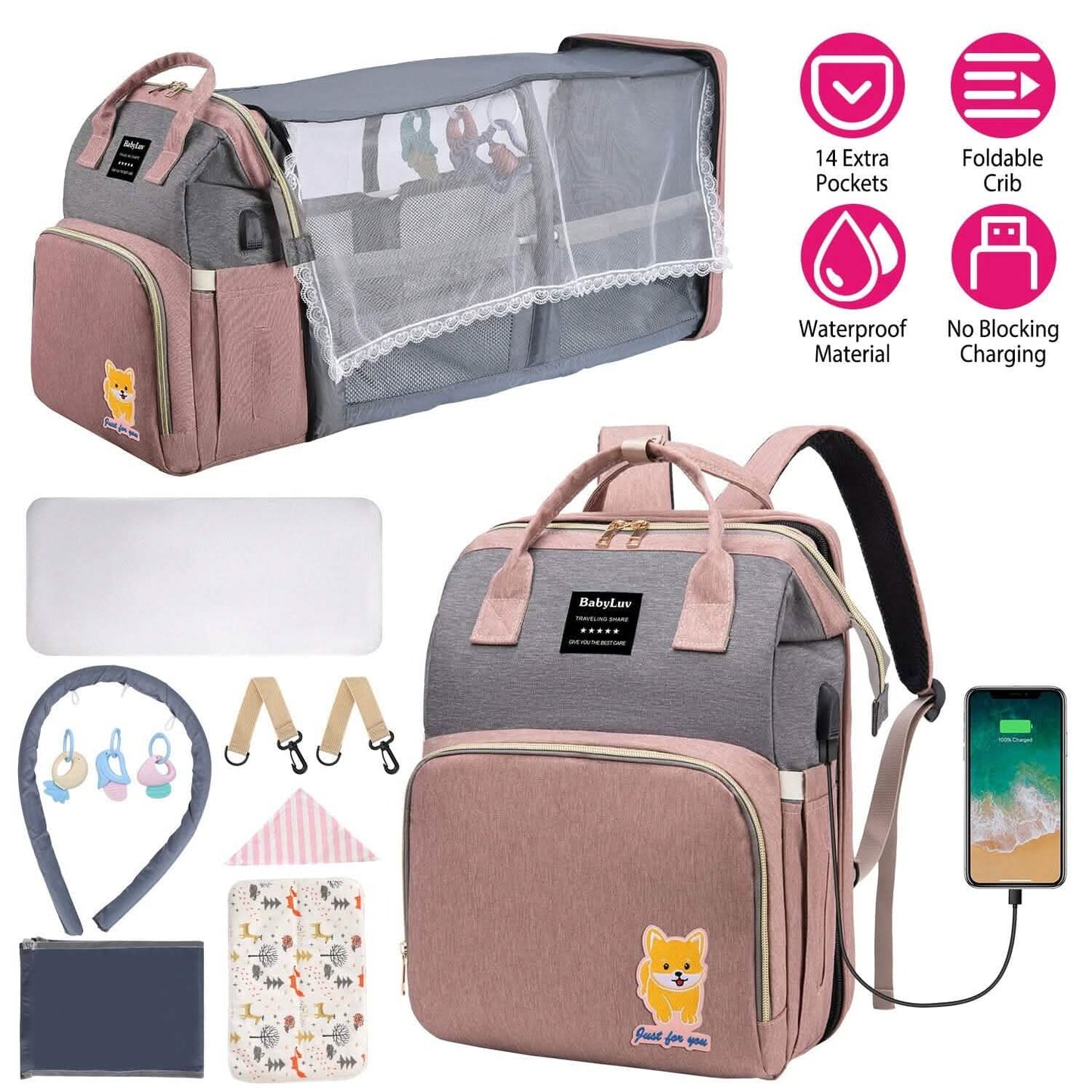 Multifunctional Diaper Bag Backpack