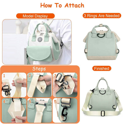 Multifunctional Diaper Changing Bag with 2 Insulated Pockets Commute Bag