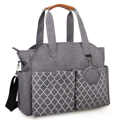 Multifunctional Diaper Changing Tote Bag with Adjustable Messenger Strap