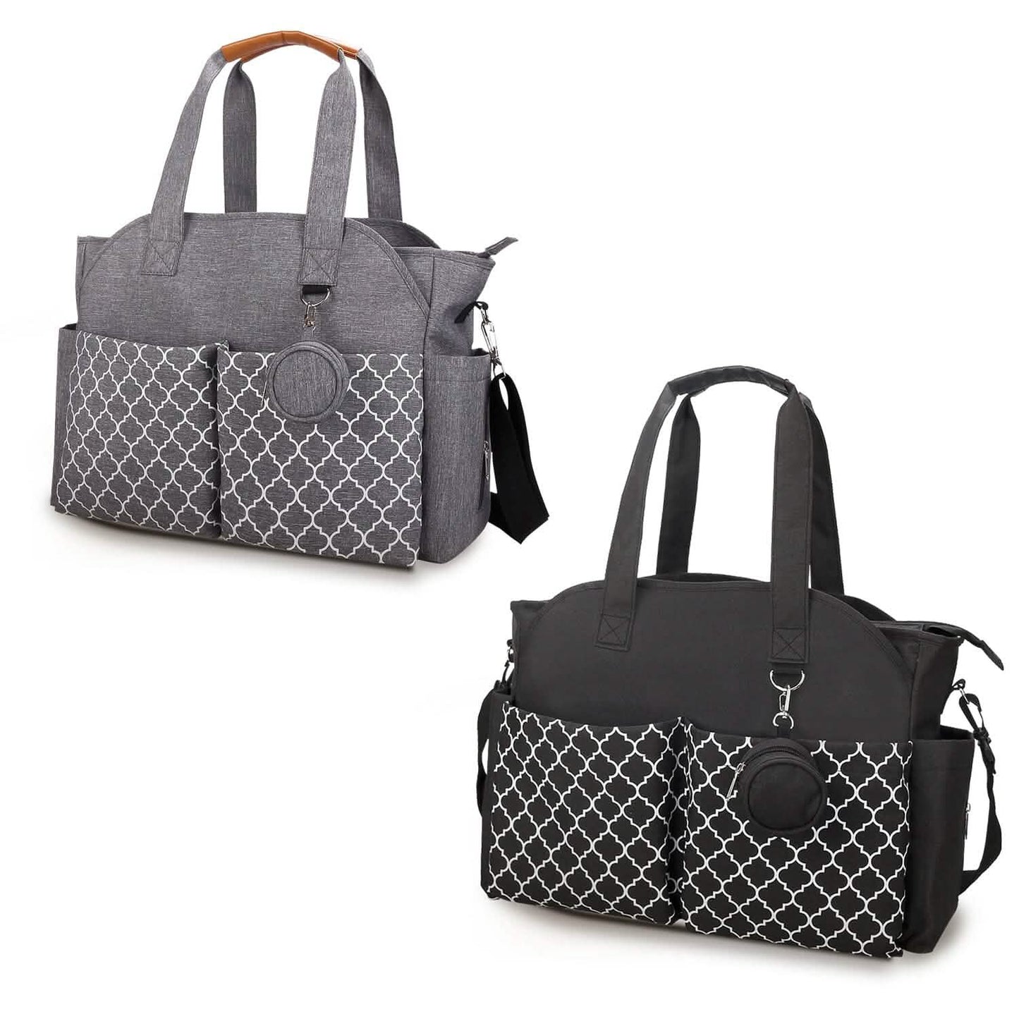 Multifunctional Diaper Changing Tote Bag with Adjustable Messenger Strap