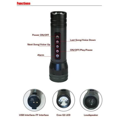 Multifunctional MP3 Music Torch