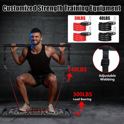 Multifunctional Push Up Board Home Strength Training Equipment with 15 Fitness Accessories