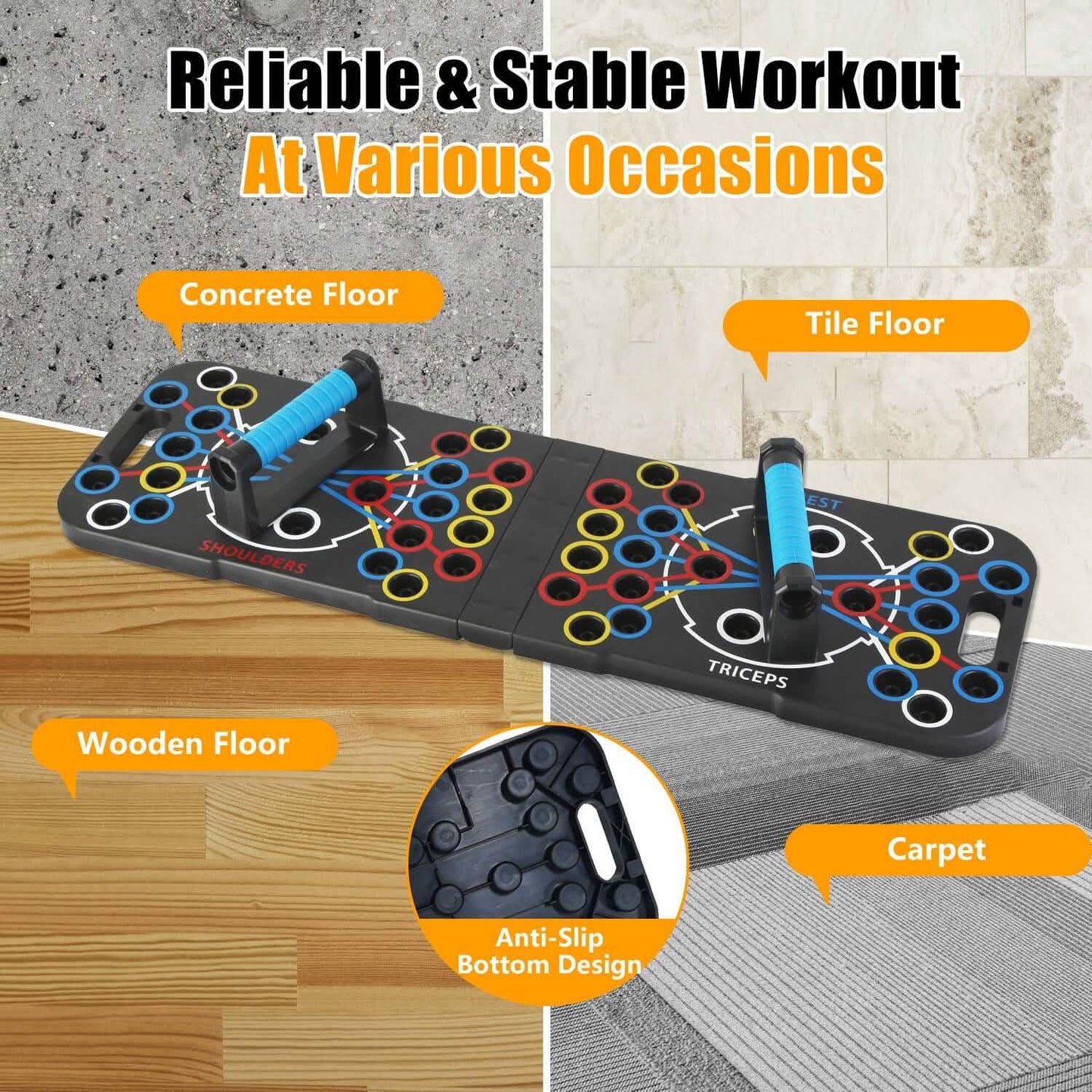 Multifunctional Push Up Board Home Strength Training Equipment with 15 Fitness Accessories