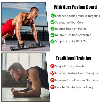 Multifunctional Push Up Board Home Strength Training Equipment with 15 Fitness Accessories