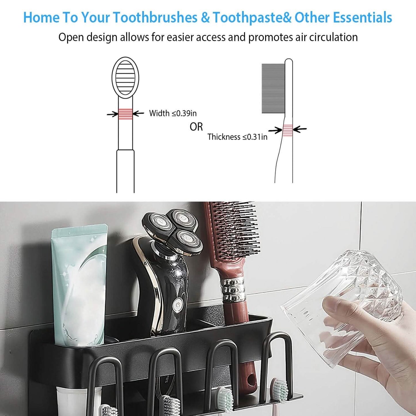 Multifunctional Toothbrush Holder Rack Organizer