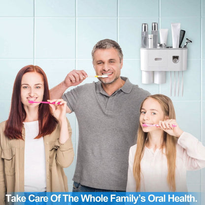 Multifunctional Wall Mount Toothbrush Holder Rack Organizer