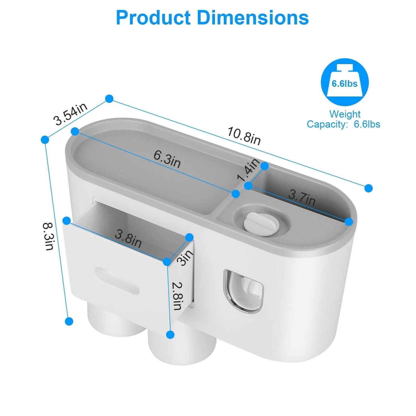 Multifunctional Wall Mount Toothbrush Holder Rack Organizer