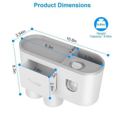 Multifunctional Wall Mount Toothbrush Holder Rack Organizer