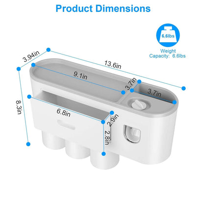Multifunctional Wall Mount Toothbrush Holder Rack Organizer