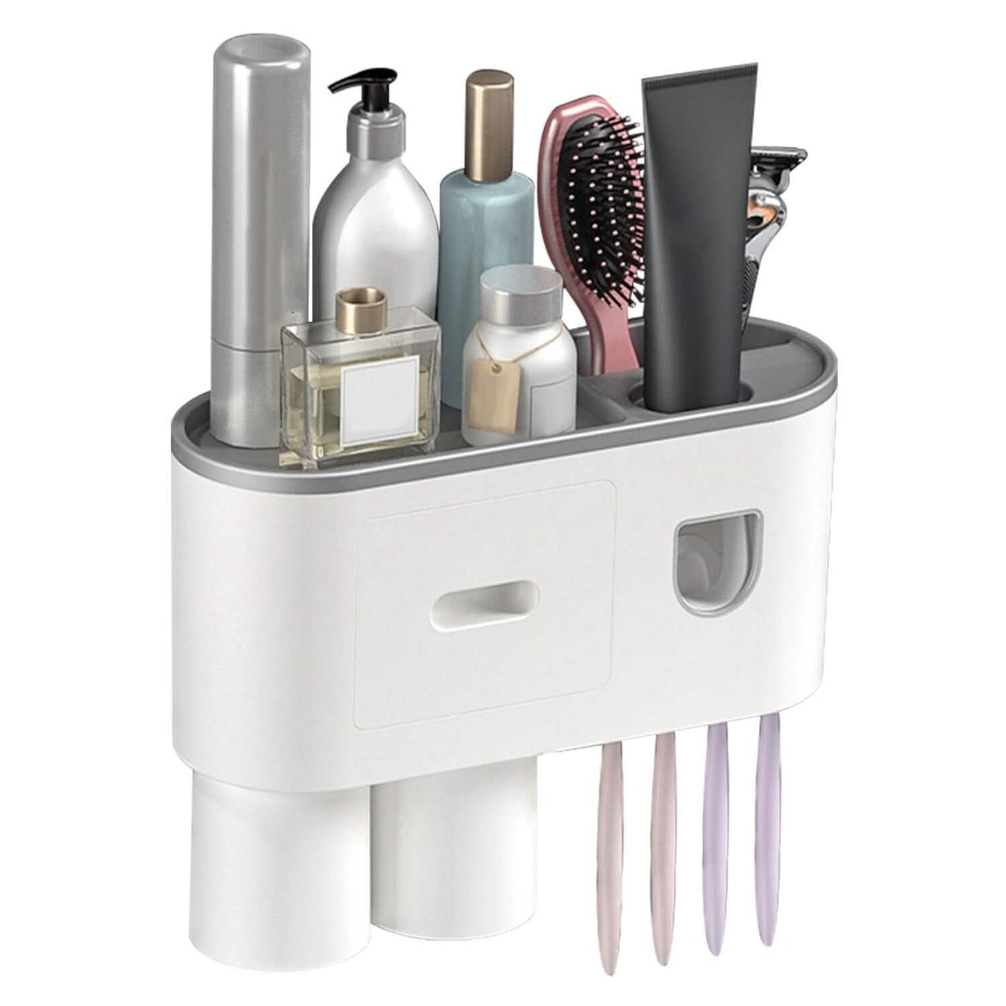 Multifunctional Wall Mount Toothbrush Holder Rack Organizer