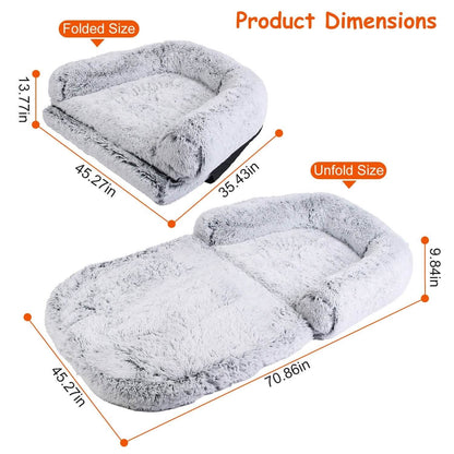 Napping Human-Sized Dog Bed Machine Washable Zipped Removable Cover