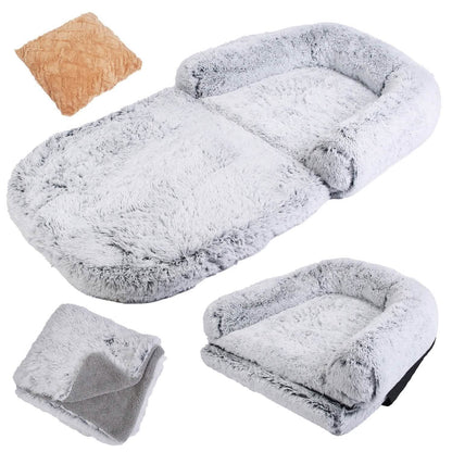 Napping Human-Sized Dog Bed Machine Washable Zipped Removable Cover