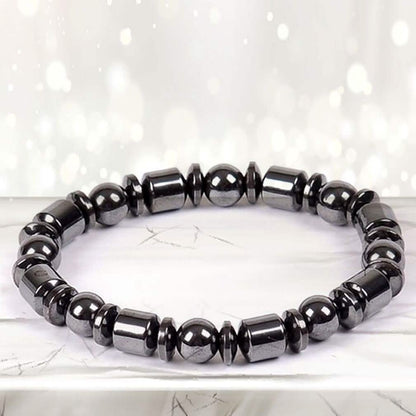 Natural Magnetic Hematite Stretch Bracelets For Men and Women