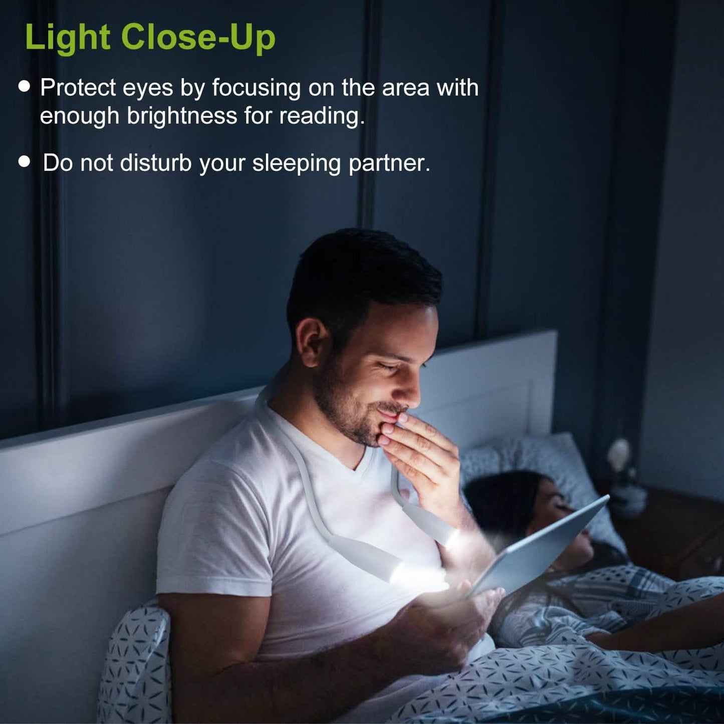 Neck Reading Light Rechargeable Book Bed Lamp