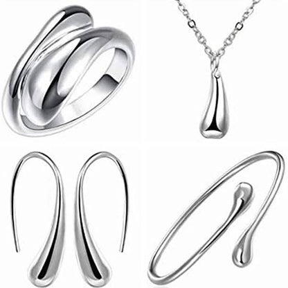 Necklace Ring Hook Oval Earings Set
