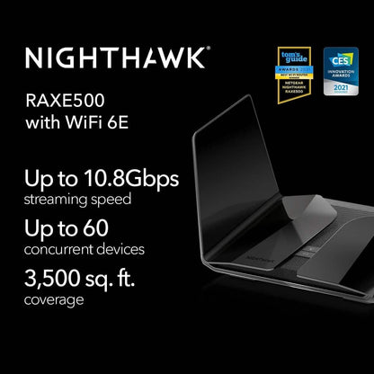 NETGEAR Nighthawk 12-Stream WiFi 6E Router (RAXE500) (Refurbished)