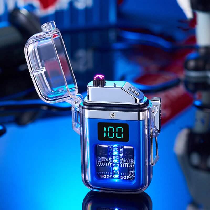 New Pulse Plasma Double Arc Lighter Type-C Rechargeable Transparent Shell