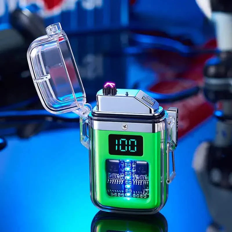 New Pulse Plasma Double Arc Lighter Type-C Rechargeable Transparent Shell