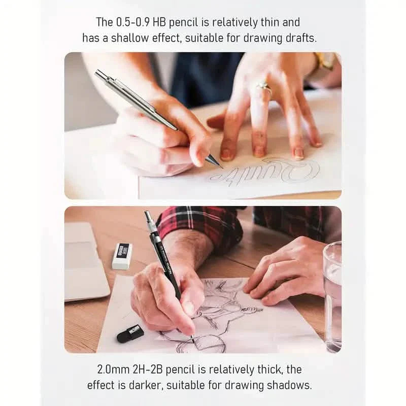 Nicpro Art Mechanical Pencil Set for Writing, Sketching, Drawing With Lead Refills Case