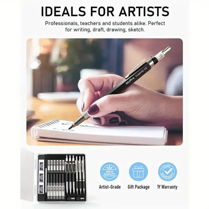 Nicpro Art Mechanical Pencil Set for Writing, Sketching, Drawing With Lead Refills Case