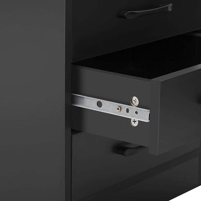 Nightstand with 3 Drawers, Cabinet and USB Charging Ports