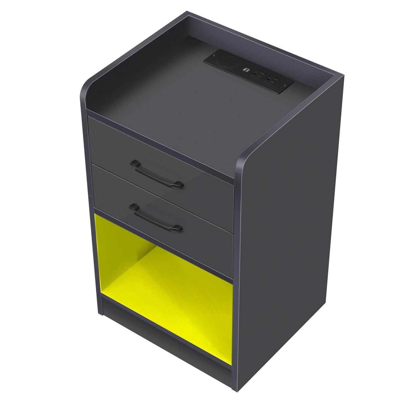 Nightstand with Charging Station and LED Lights